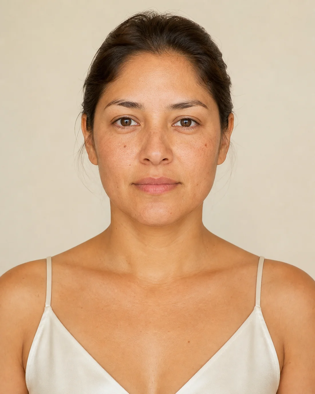 Before: the same face with no makeup, skin as it is